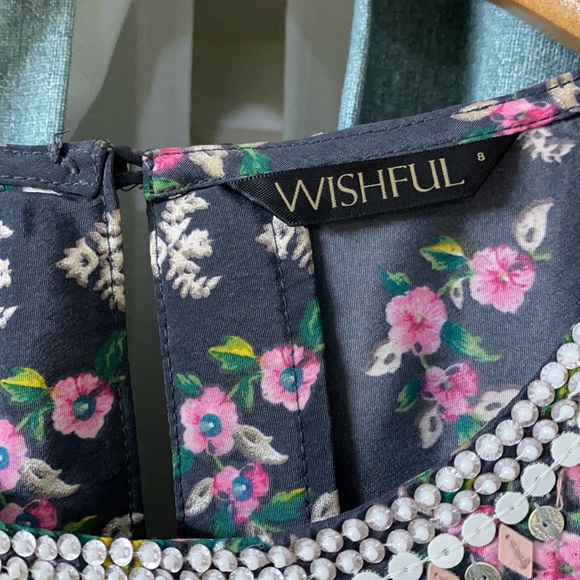 Grey Round Neck Gathered Dress - Picture 3 of 4